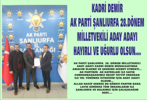 KADRİ DEMİR AK PARTİ MİLLETVEKİLİ ADAY ADAYI