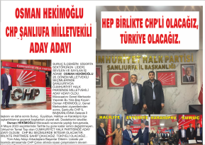 OSMAN HEKİMOĞLU CHP ŞANLIURFA 28. DÖNEM MİLLETVEKİLİ ADAY ADAYI